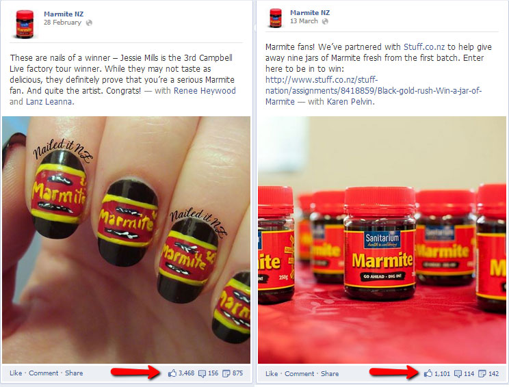 An example of two of the competitions which Marmite ran to keep fans interested in the brand.